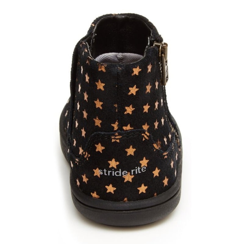 Size 11 kids Stride Rite Black Boots with Gold Stars